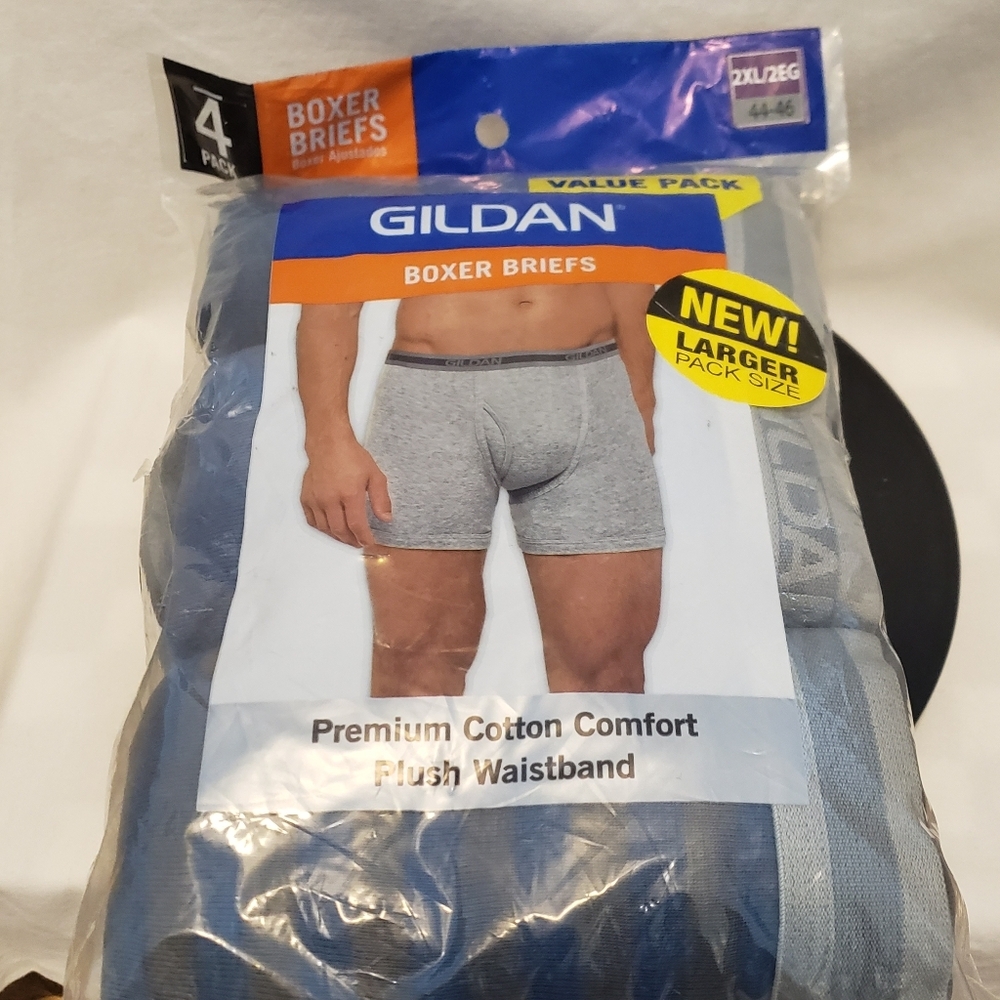 Gildan Men's Regular Leg Boxer Brief 4‎ Pack NEW